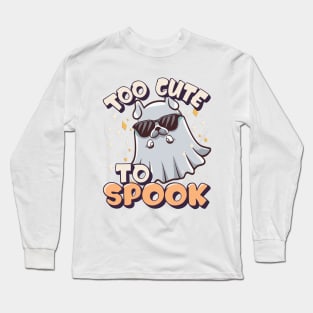 Too Cute To Spook Little Halloween Dog Ghost Long Sleeve T-Shirt